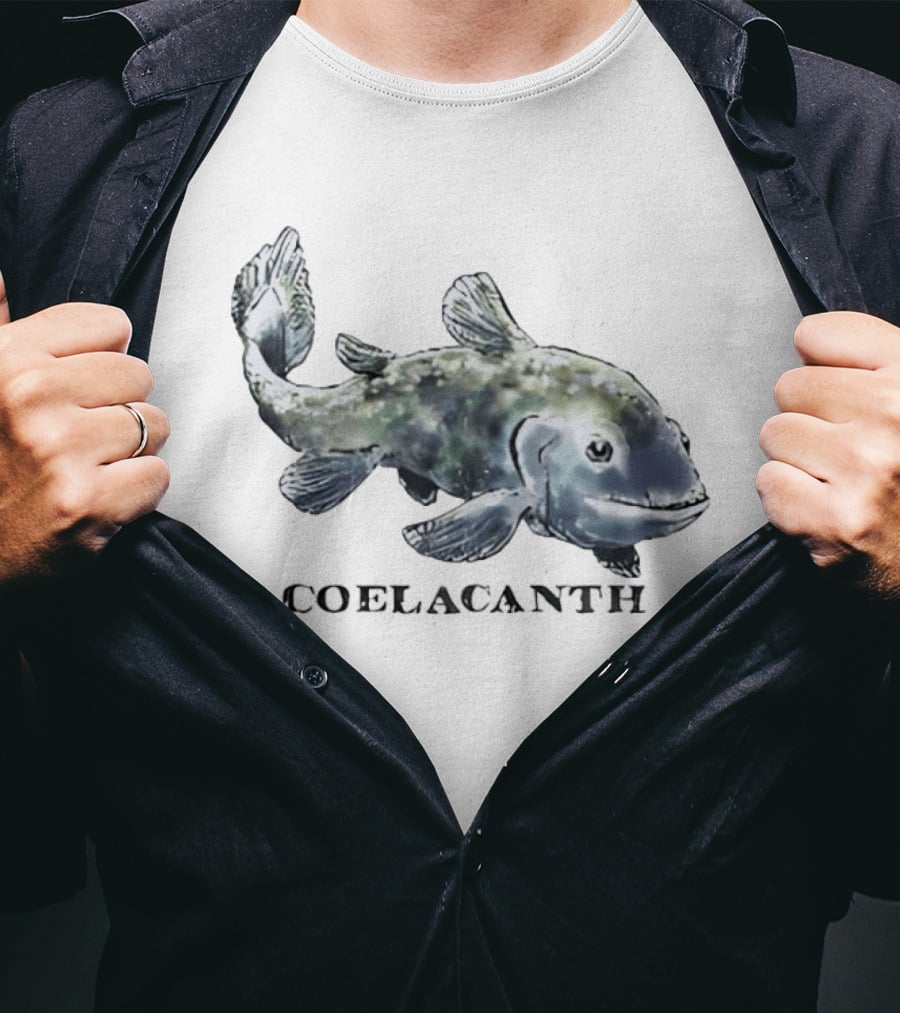 Coelacanth Fish Vintage Illustration Oceanic Creature T-Shirt