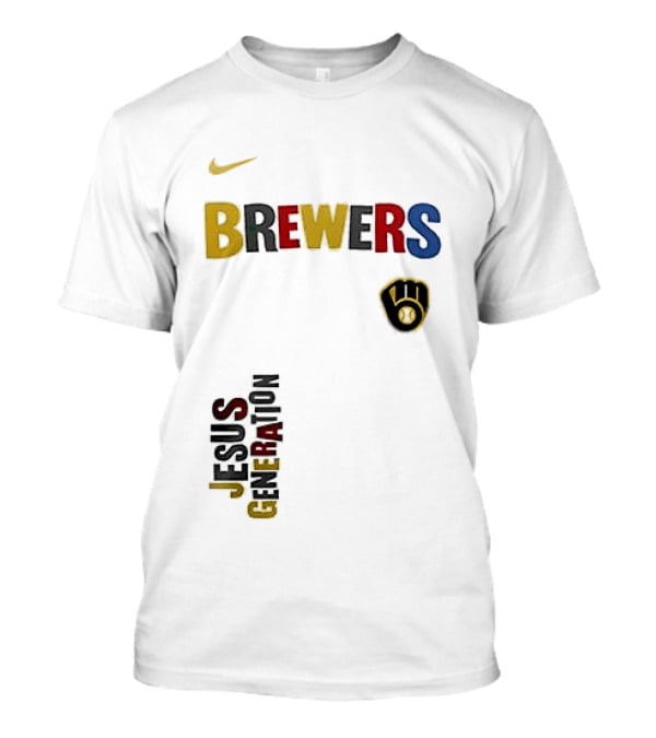 Nike Brewers Jesus Generation Tour Milwaukee Baseball T-Shirt