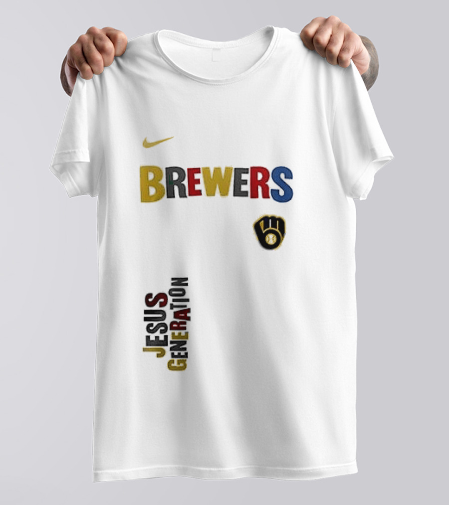 Nike Brewers Jesus Generation Tour Milwaukee Baseball T-Shirt