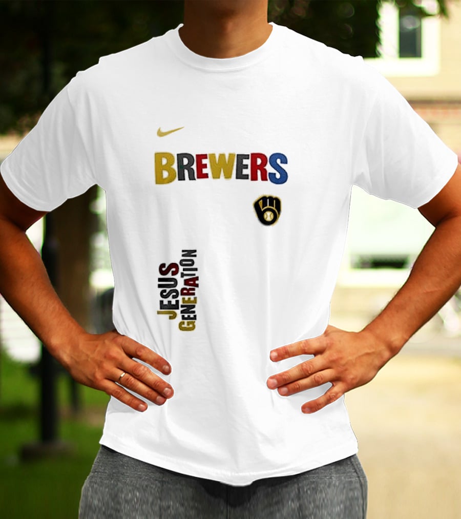 Nike Brewers Jesus Generation Tour Milwaukee Baseball T-Shirt
