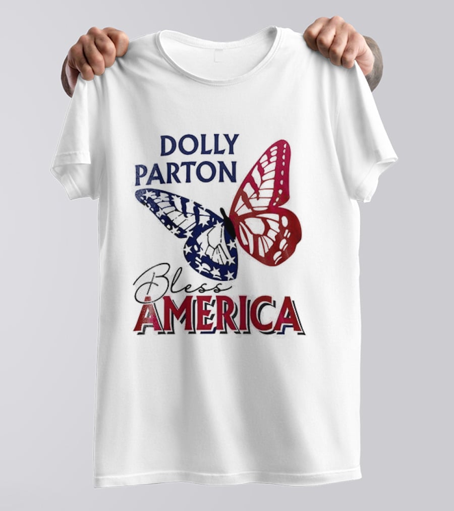 Dolly Parton Bless America Patriotic Butterfly Team USA 250th Anniversary T-Shirt