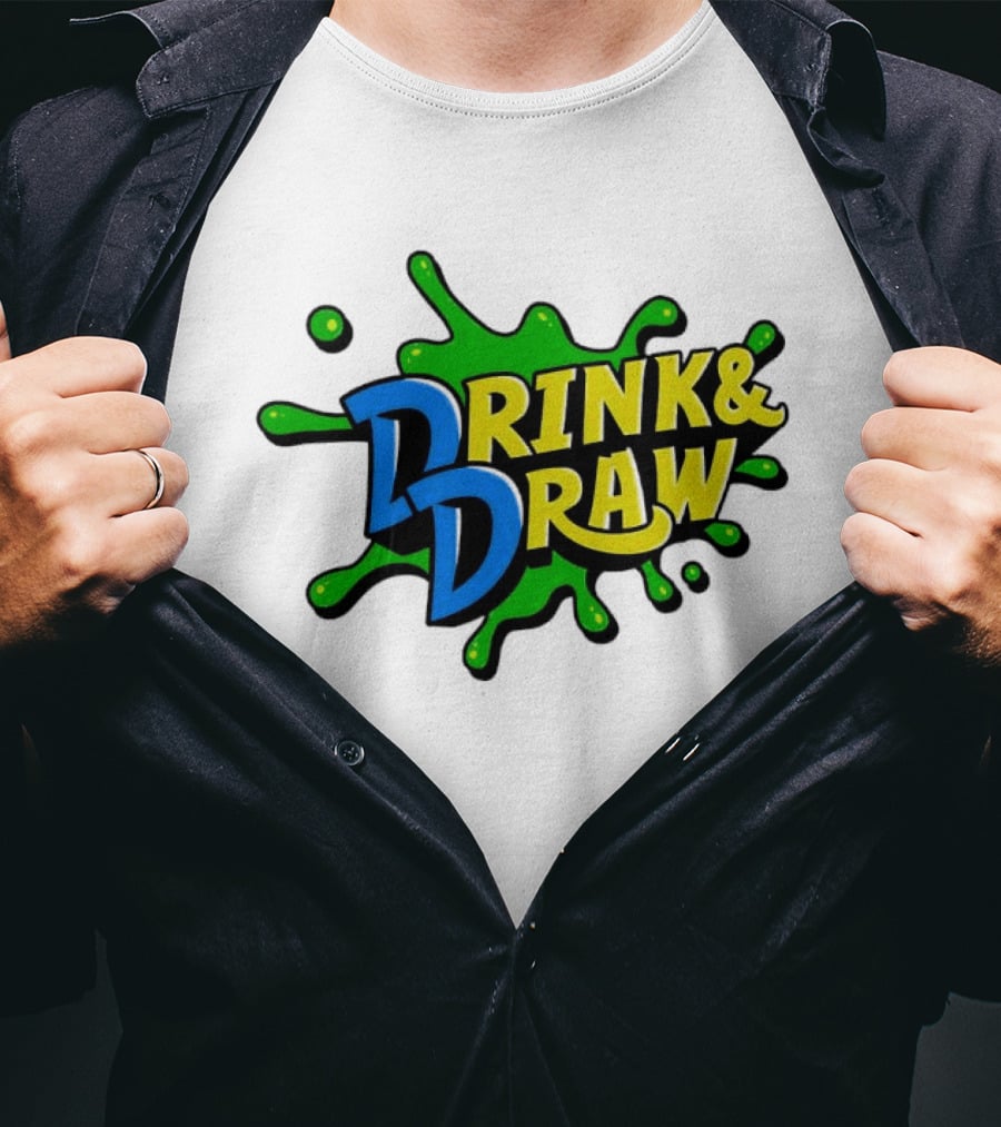 Drink And Draw Splatter Art Event T-Shirt