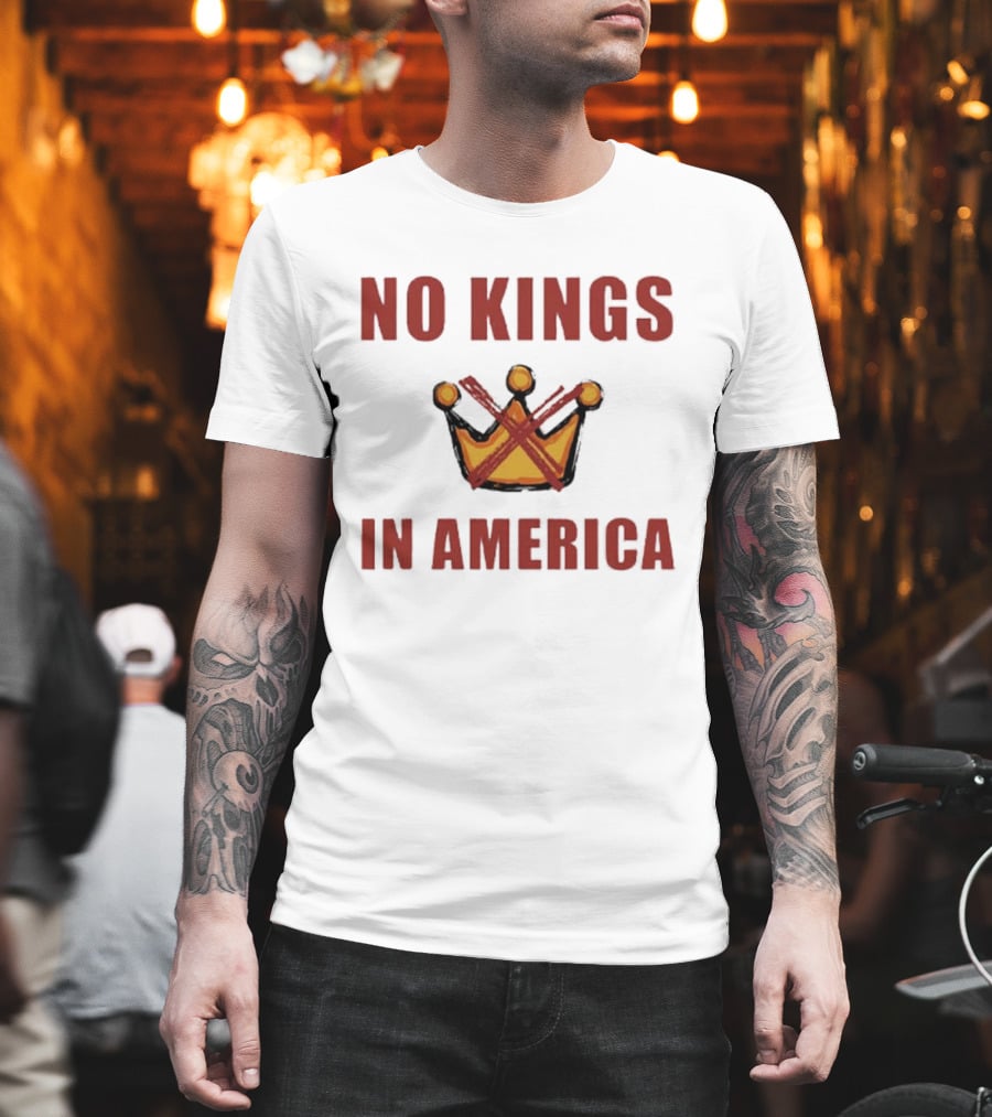 No Kings In America Crown Crossed Out T-Shirt