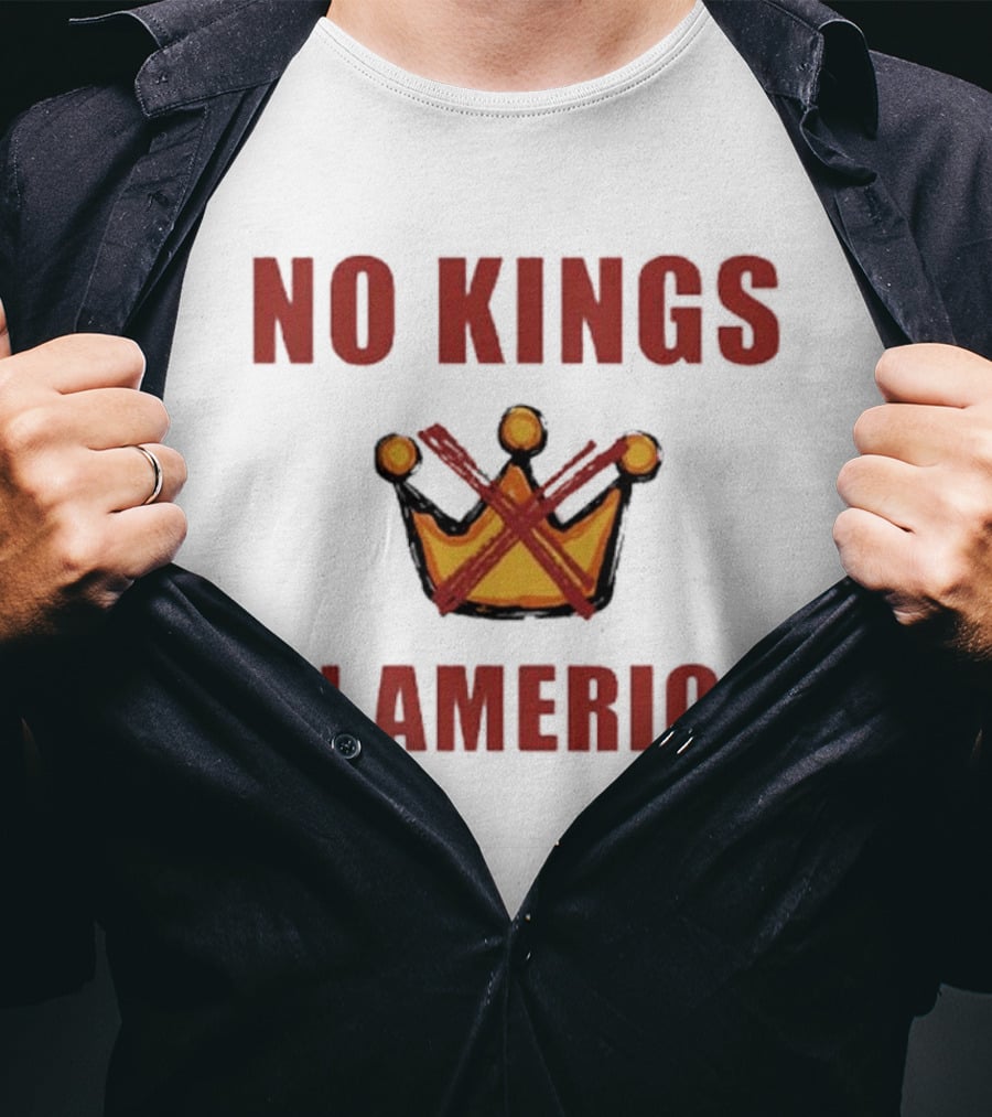 No Kings In America Crown Crossed Out T-Shirt