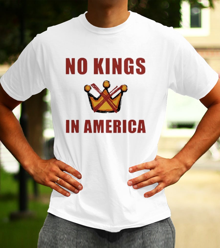 No Kings In America Crown Crossed Out T-Shirt