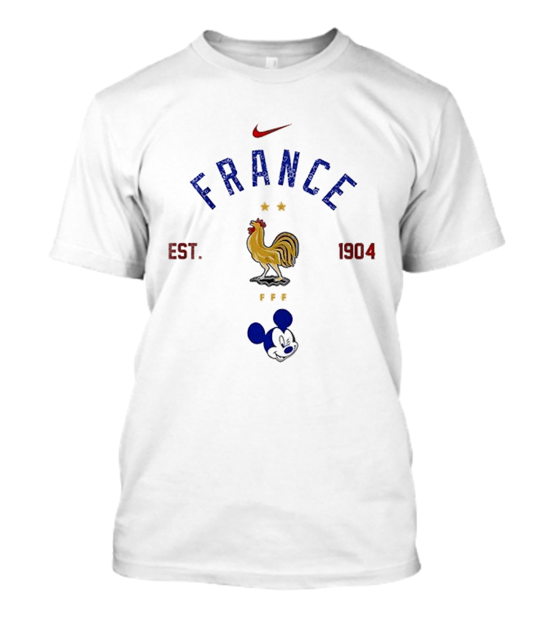 France Mickey Mouse Soccer Rooster Est 1904 Nike T-Shirt