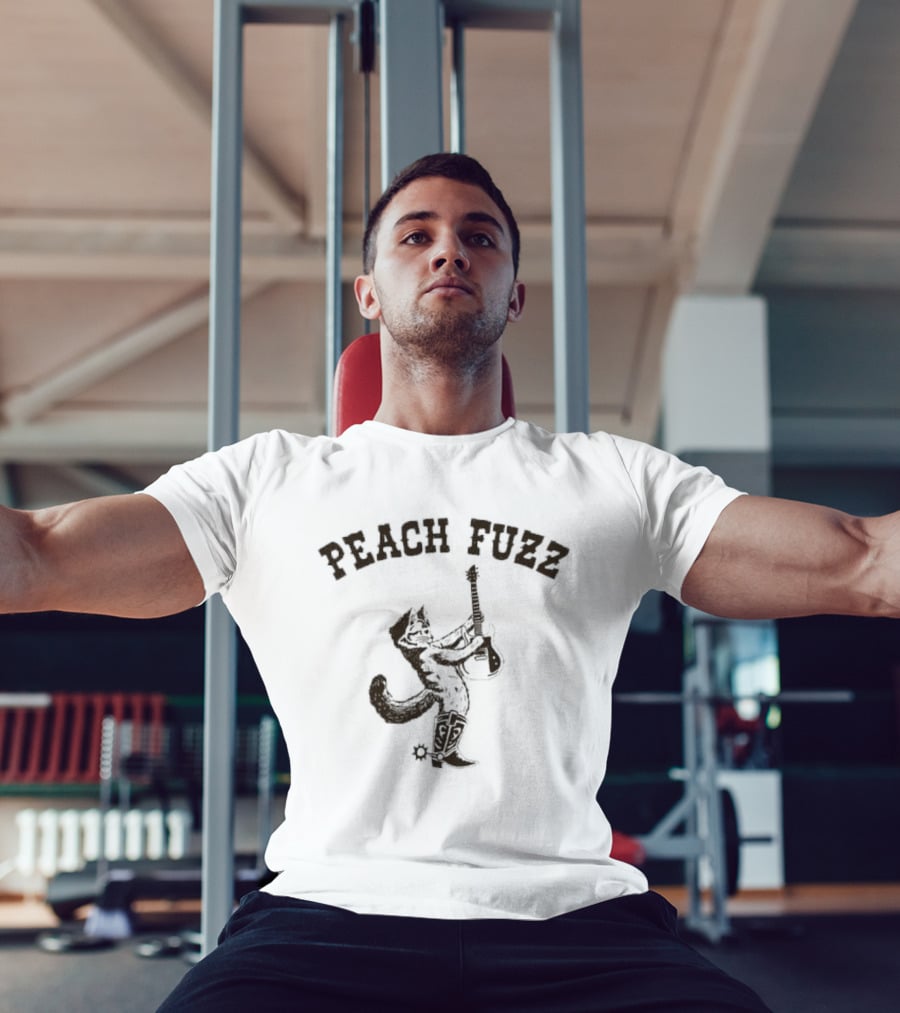 Peach Fuzz Cowboy Cat Smoking T-Shirt