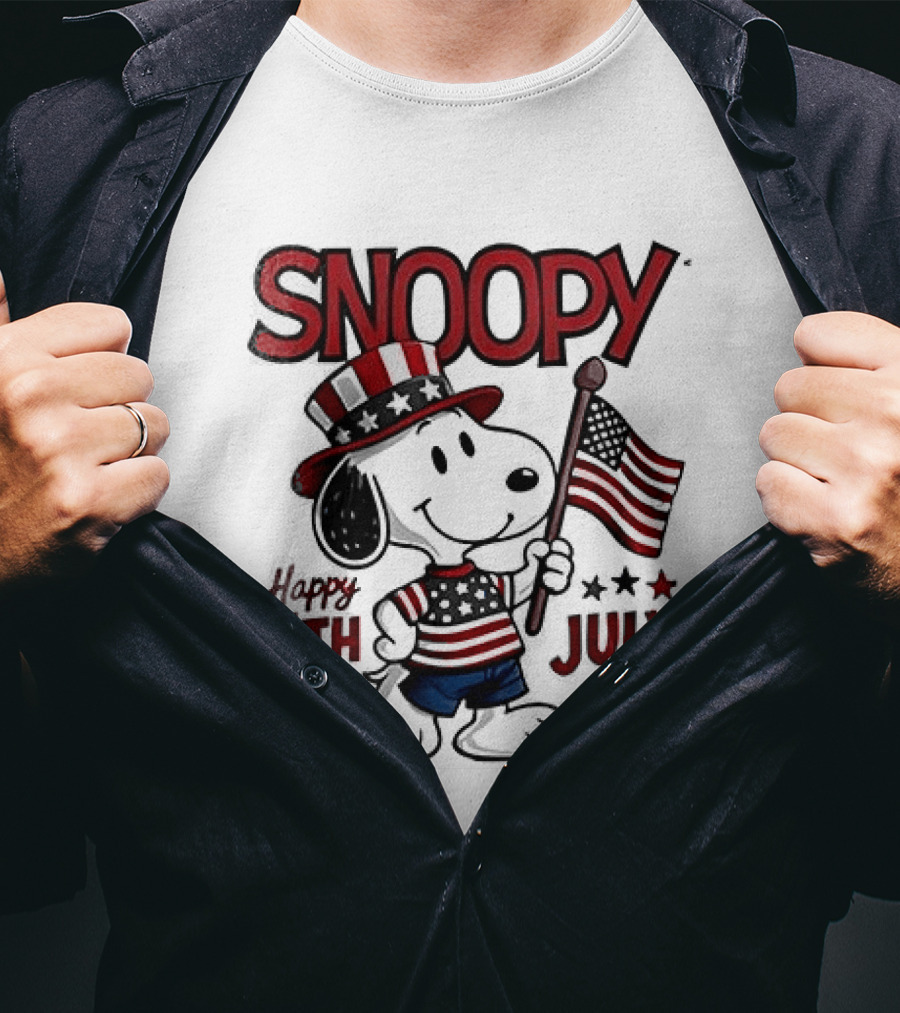 Snoopy Happy 4th Of July Born To Chill Proud To Be Free T-Shirt