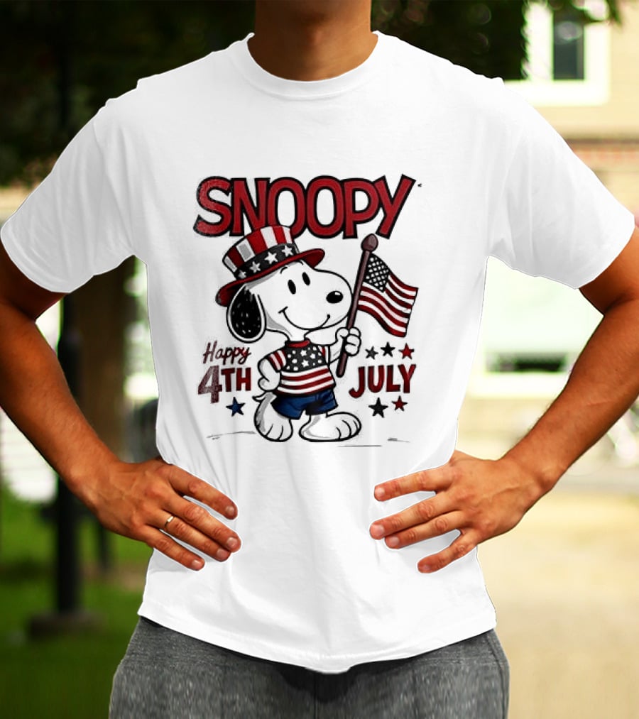 Snoopy Happy 4th Of July Born To Chill Proud To Be Free T-Shirt