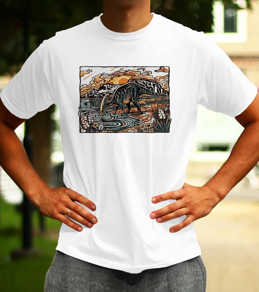Parasaurolophus Dream In Cretaceous Landscape T-Shirt