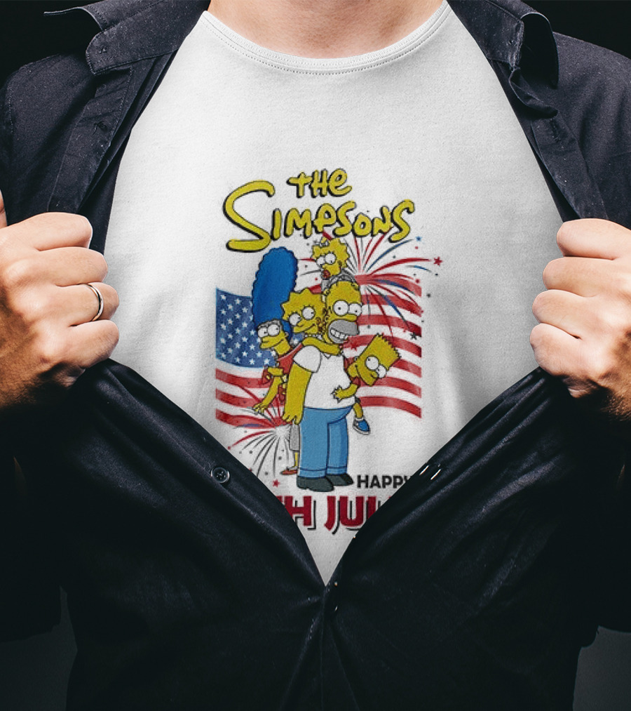 The Simpsons 4th July 250th USA Anniversary Celebration T-Shirt
