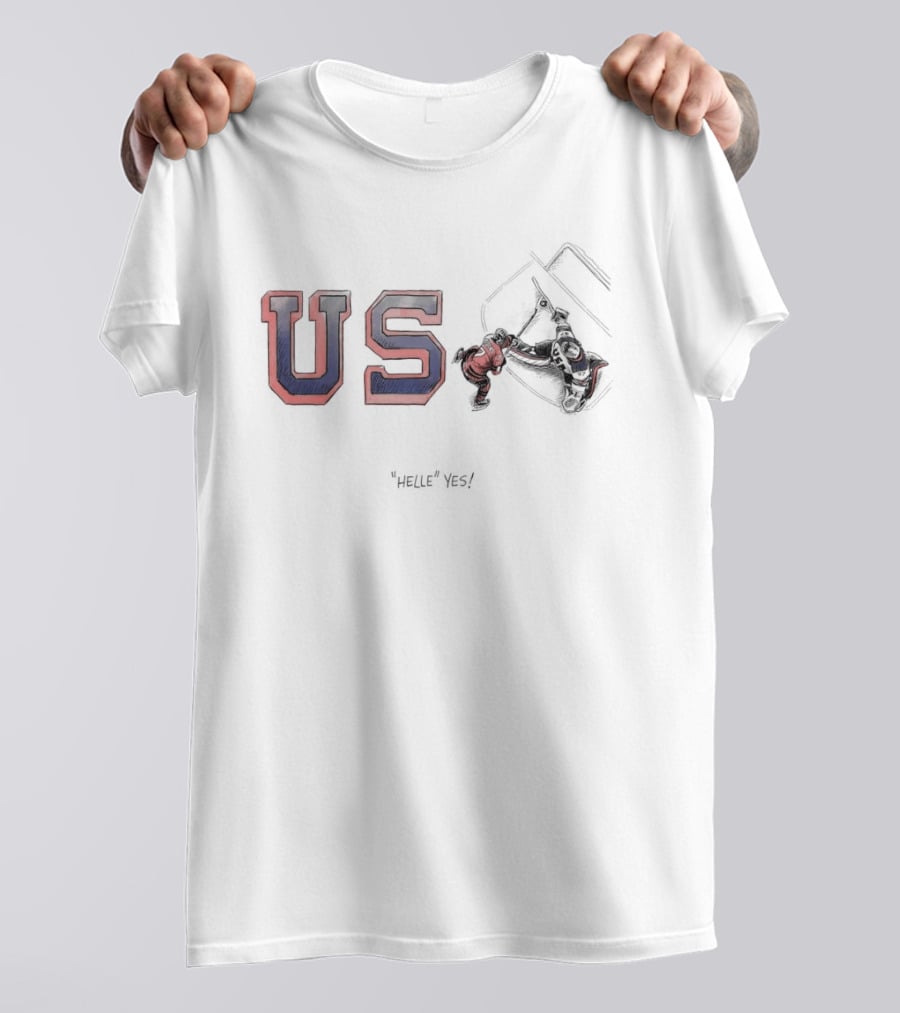 Connor Hellebuyck USA Helle Yes Hockey Team Spirit T-Shirt
