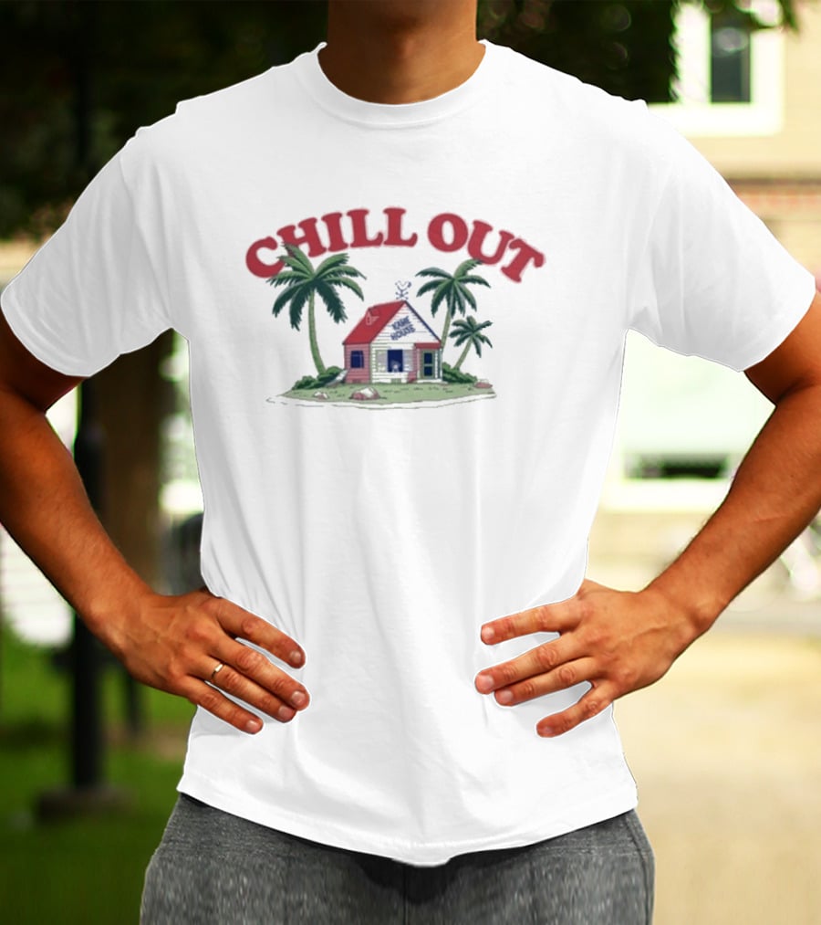 Dragon Ball Kame House Chill Out Master Roshi Relaxation Scene T-Shirt