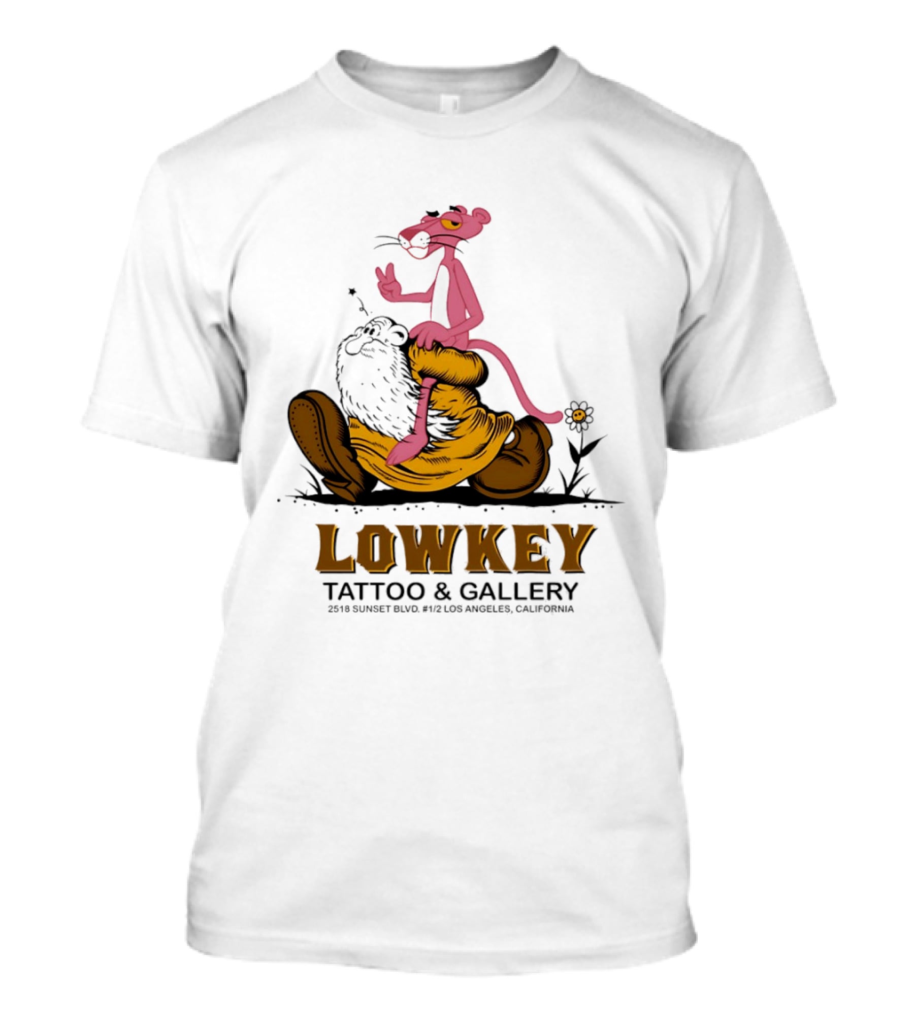 Pink Panther Lowkey Tattoo Gallery 2516 Sunset Blvd Los Angeles California T-Shirt