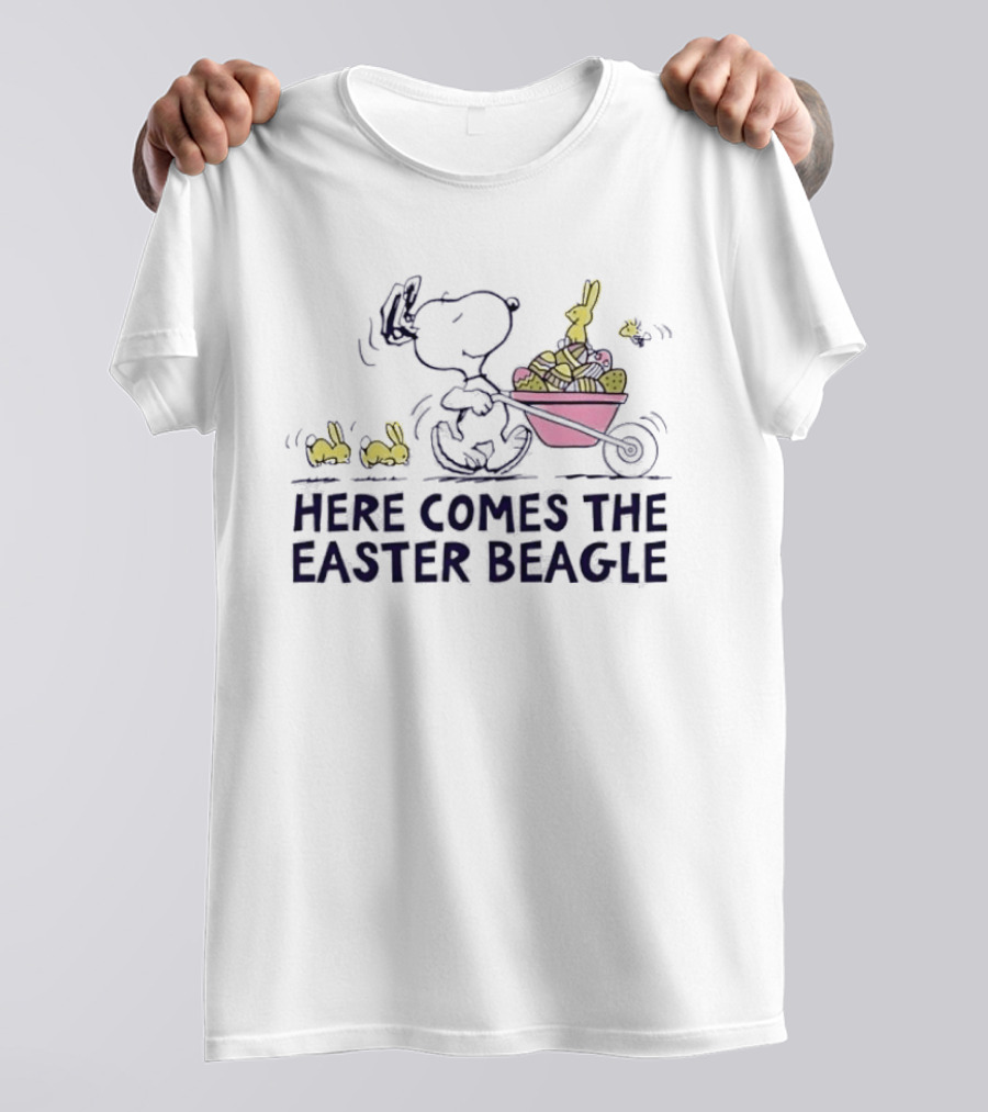 Snoopy Easter Beagle With Bunnies And Basket T-Shirt