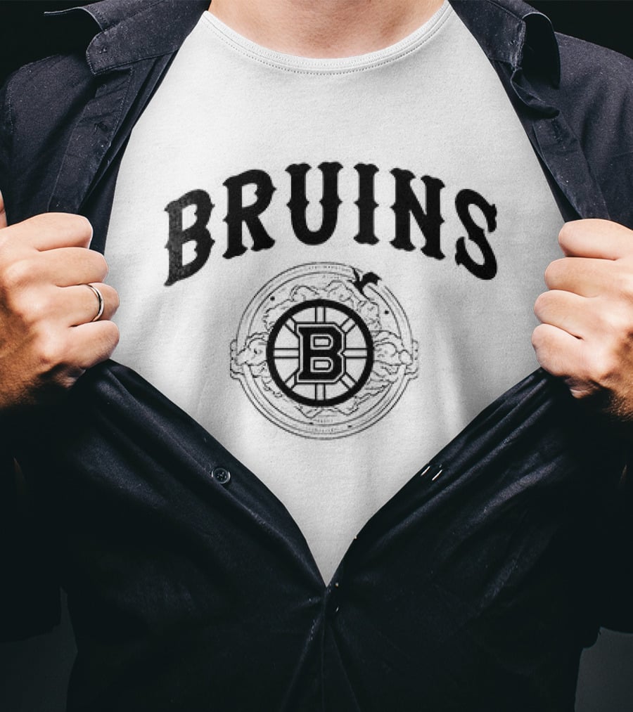Boston Bruins B Emblem Hockey Night Collaboration T-Shirt