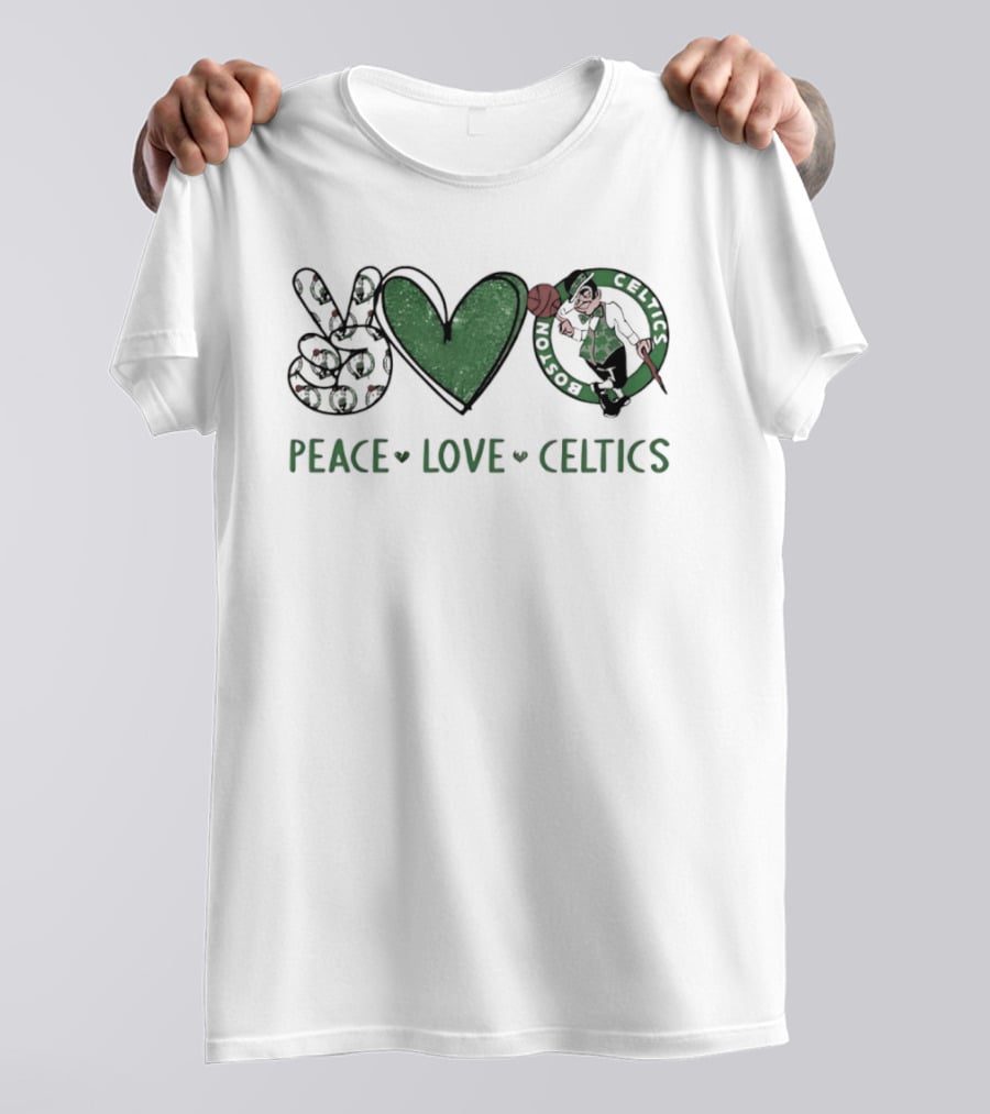 Peace Love Celtics Boston Basketball Team T-Shirt