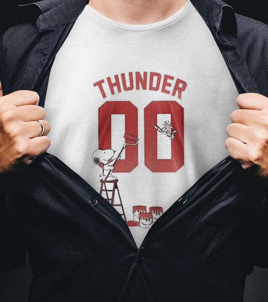 Thunder 00 Oklahoma City Snoopy Basketball Collaboration T-Shirt