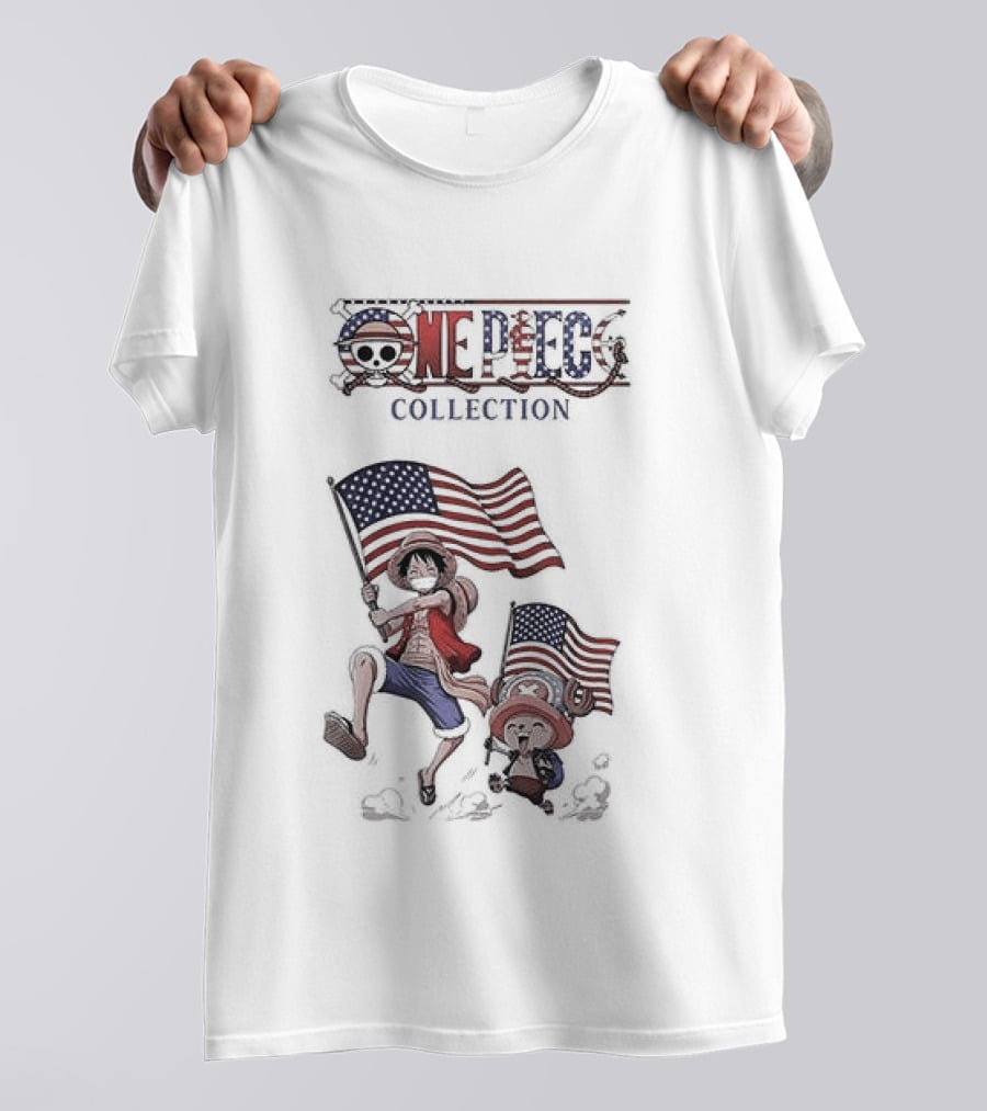 One Piece Collection United States Of America 250th Anniversary Flags T-Shirt