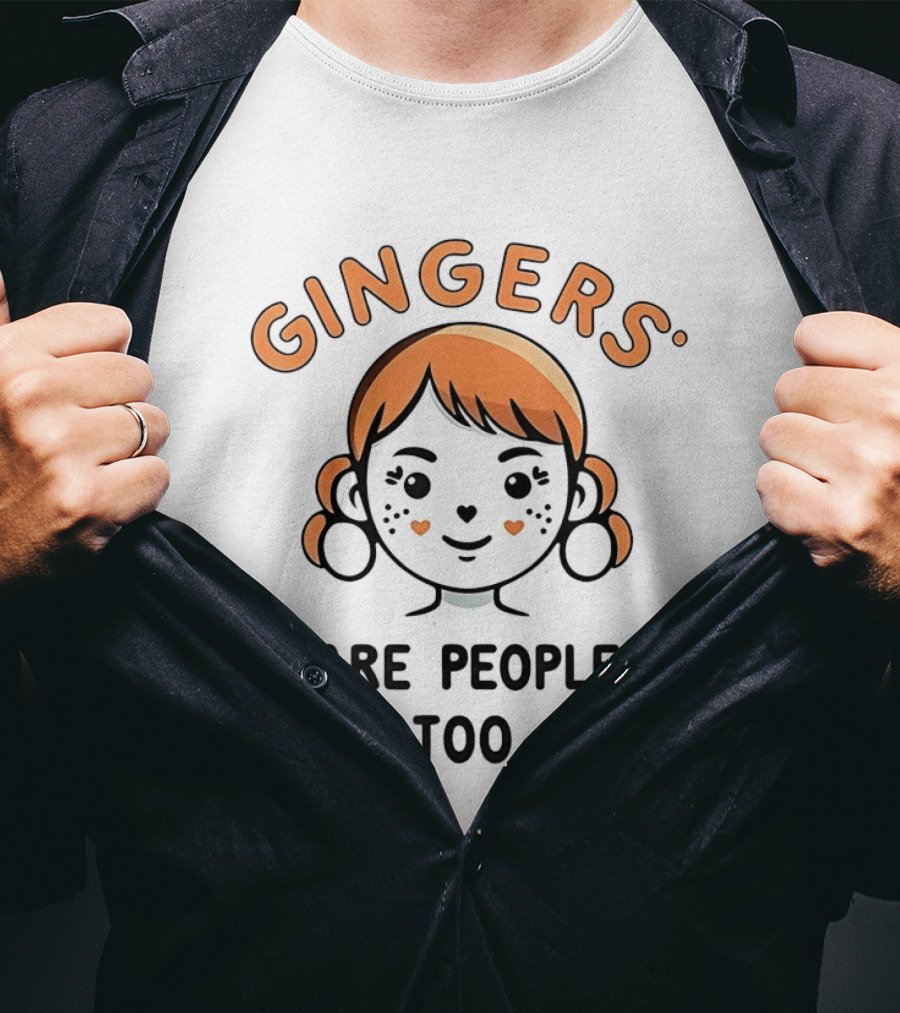 Gingers Are People Too Cartoon Face T-Shirt