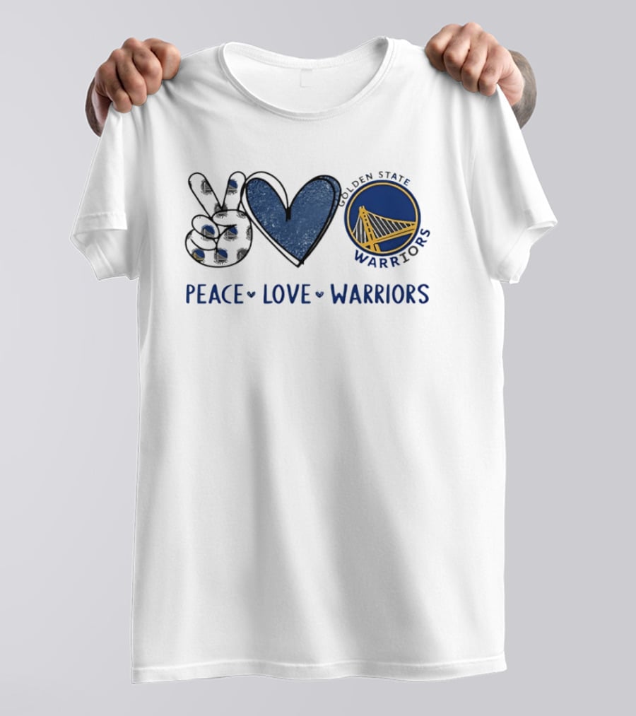 Golden State Warriors Peace Love Warriors Bridge T-Shirt