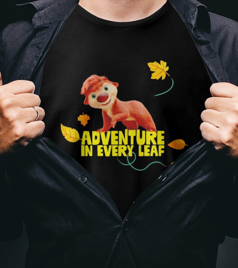Adventure In Every Leaf Sid The Sloth Character With Autumn Leaves T-Shirt