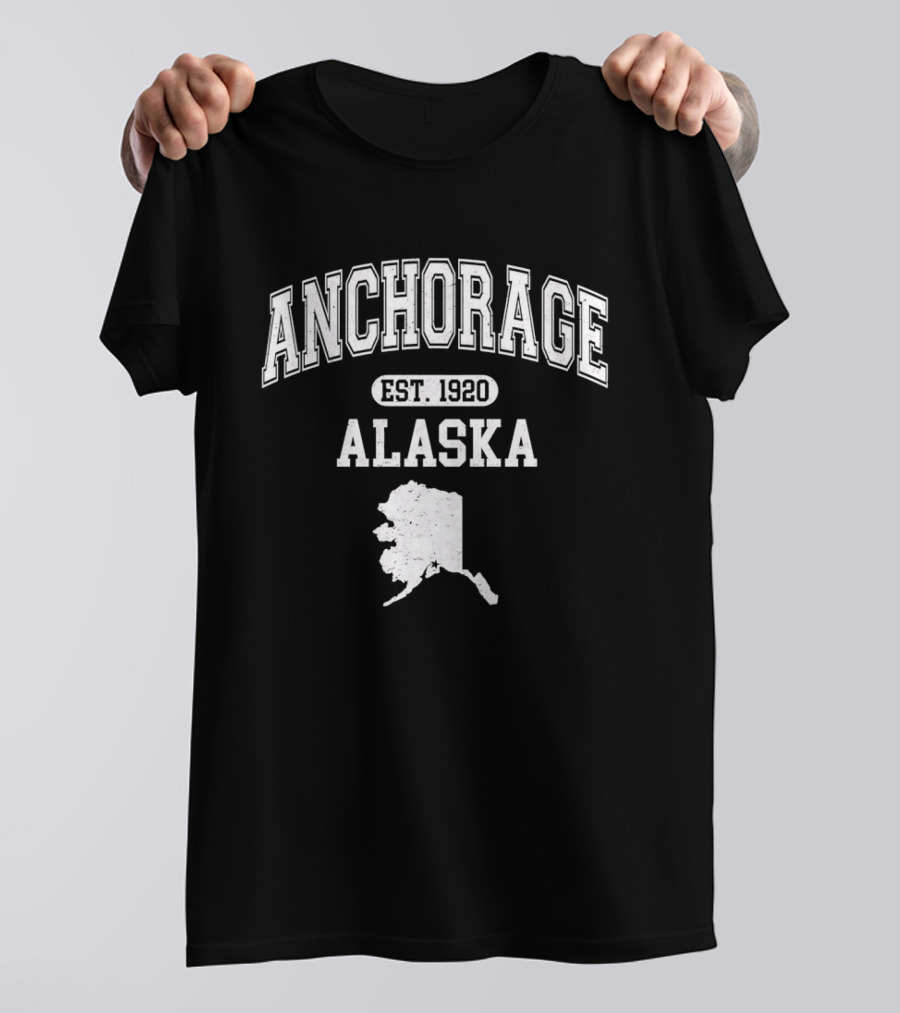 Anchorage Alaska Est 1920 Map Varsity T-Shirt