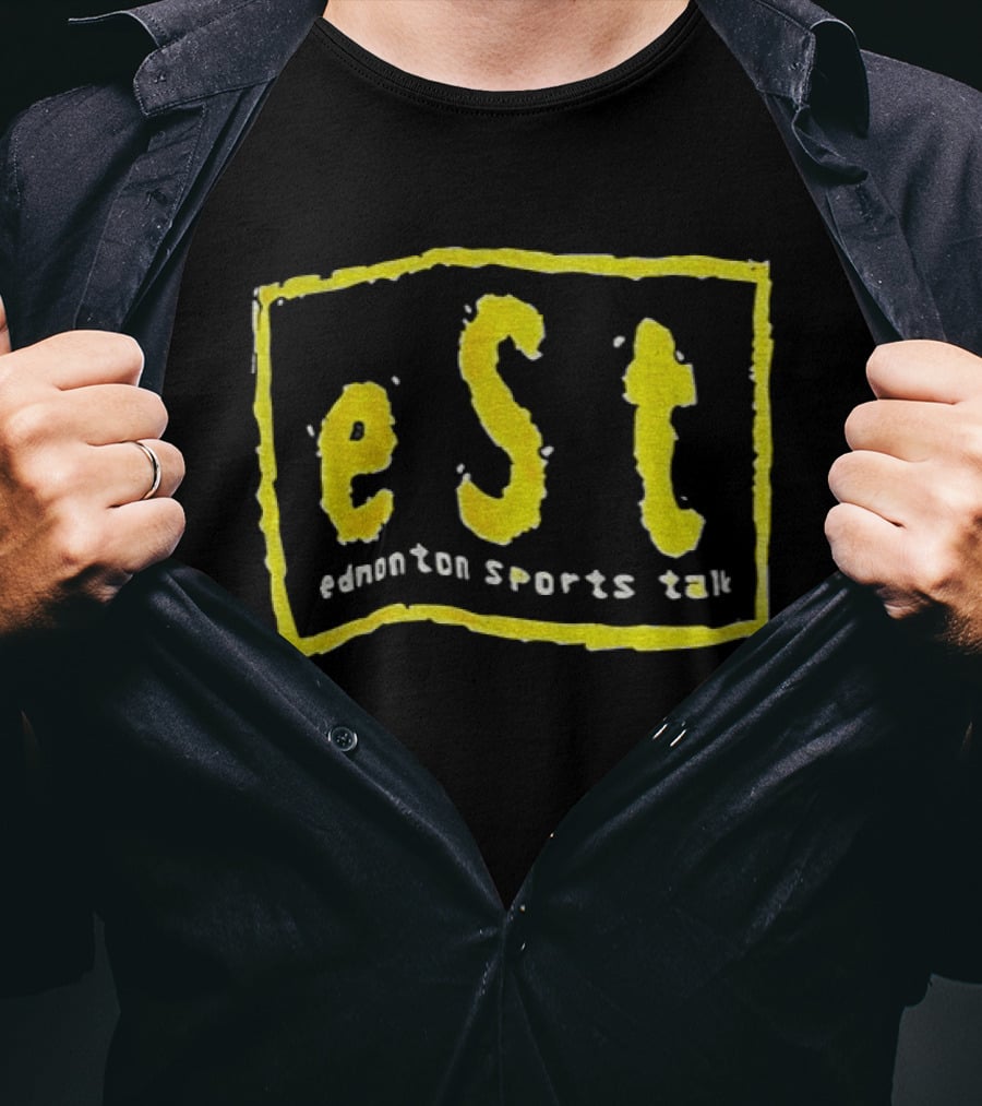 Est Edmonton Sports Talk Yellow Textured T-Shirt
