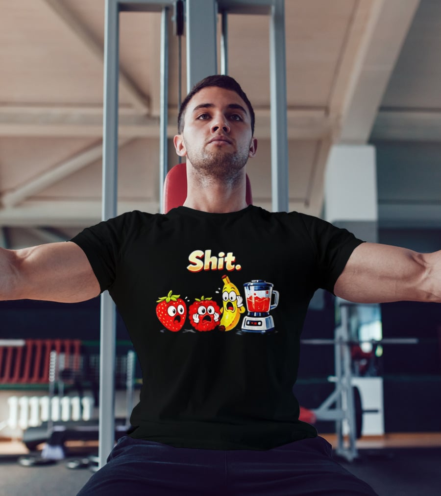 Panic Fruit Characters Blender Humor Smoothie Shit T-Shirt
