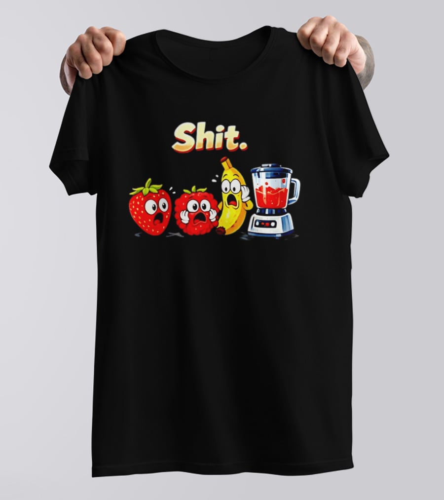Panic Fruit Characters Blender Humor Smoothie Shit T-Shirt