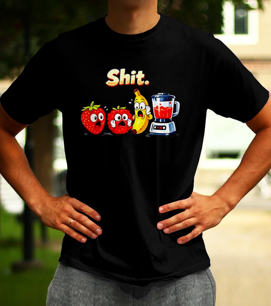 Panic Fruit Characters Blender Humor Smoothie Shit T-Shirt