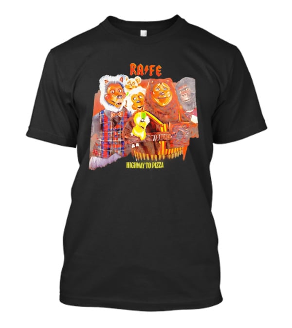 Rafe Highway To Pizza Characters With Animals And Guitar T-Shirt