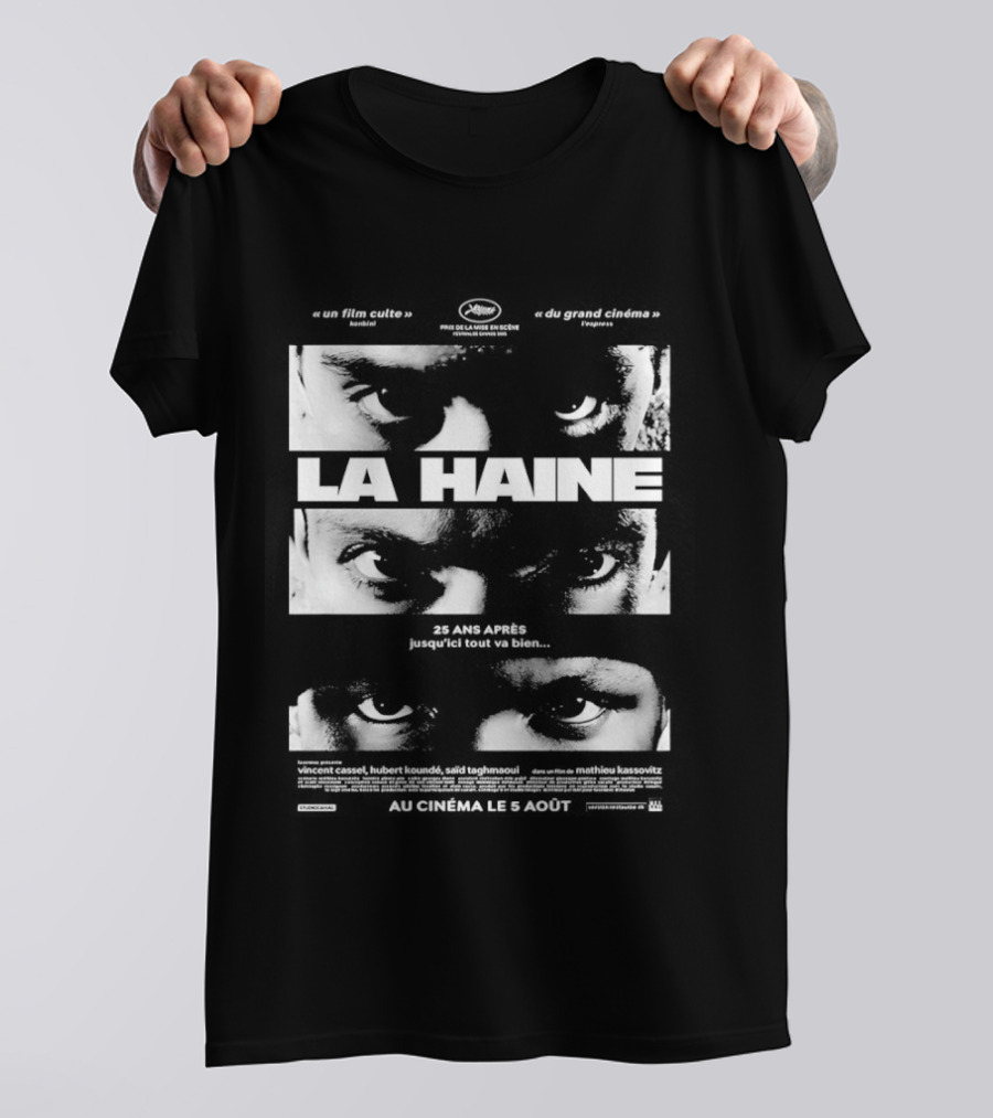 La Haine 25 Ans Après Jusqu'ici Tout Va Bien Face Eyes Flame T-Shirt