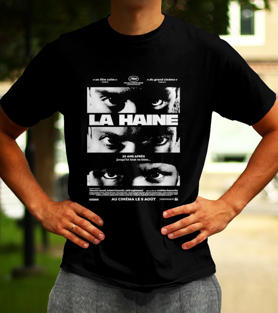 La Haine 25 Ans Après Jusqu'ici Tout Va Bien Face Eyes Flame T-Shirt