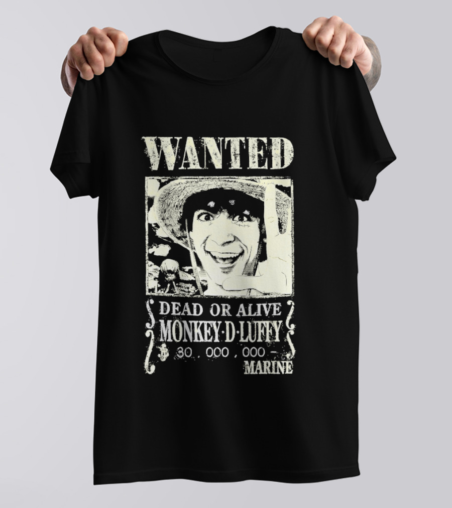 Wanted Dead Or Alive Monkey D Luffy 30000000 Marine T-Shirt