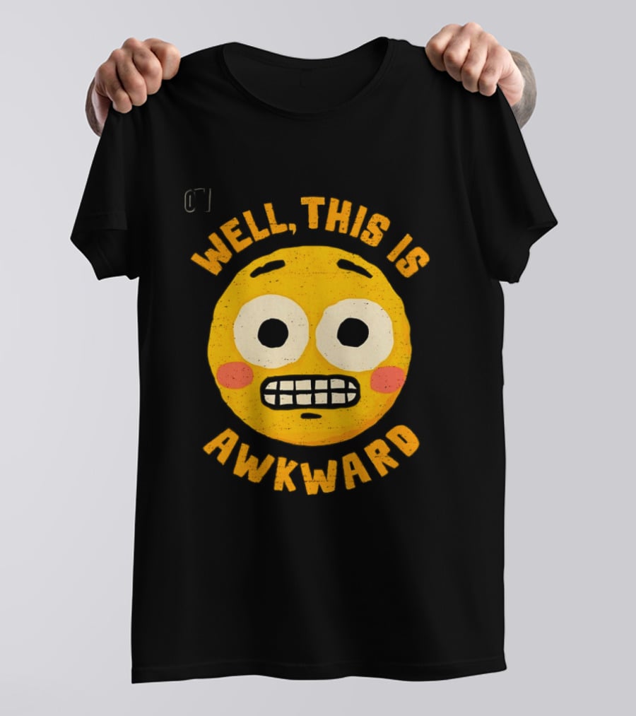 Well This Is Awkward Emoji Expression T-Shirt