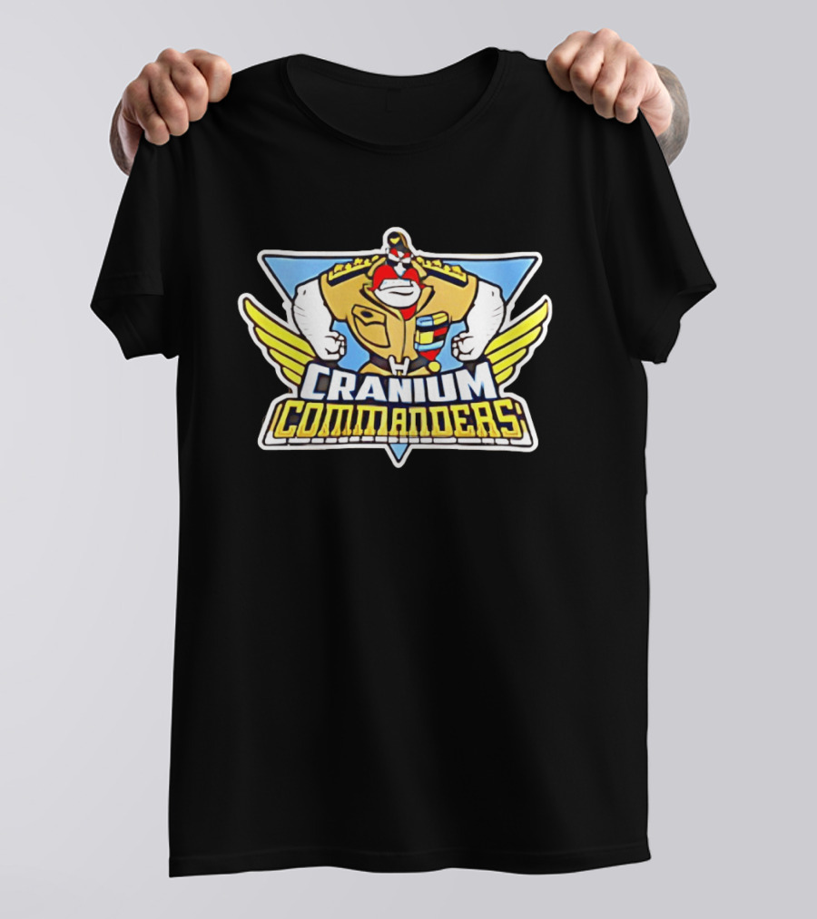 Cranium Commanders Cartoon Military Character Winged T-Shirt