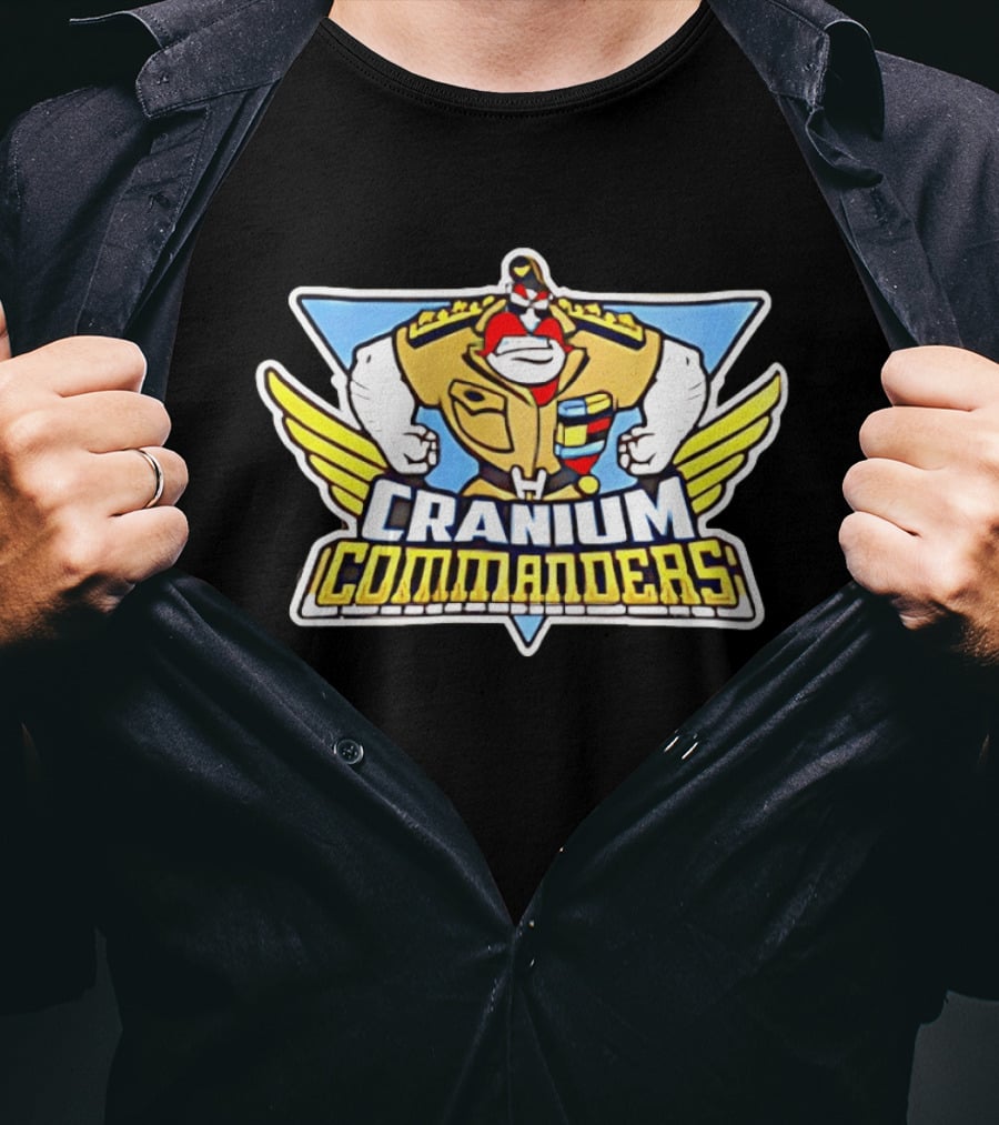 Cranium Commanders Cartoon Military Character Winged T-Shirt