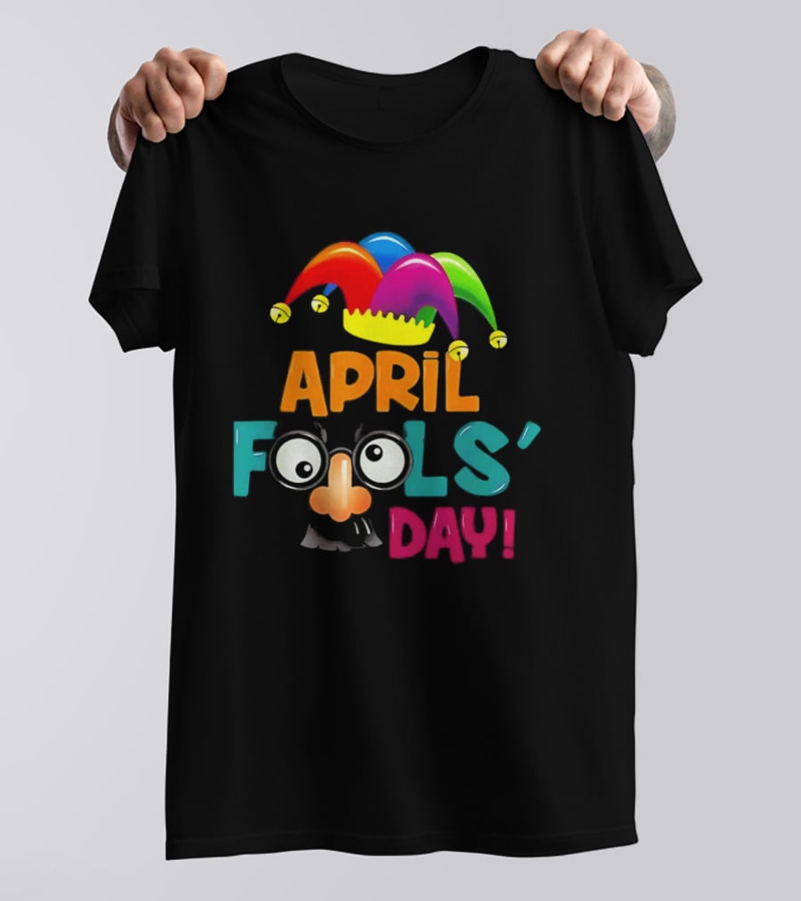 April Fools' Day Jester Hat Nose Glasses T-Shirt