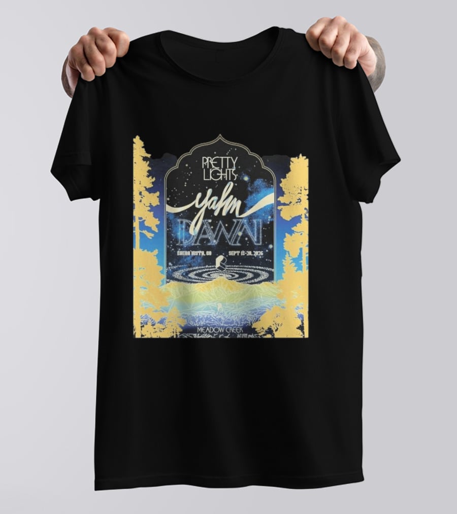 Pretty Lights Yahn Dawn 2026 Buena Vista Colorado Meadow Creek September 18 20 Event T-Shirt