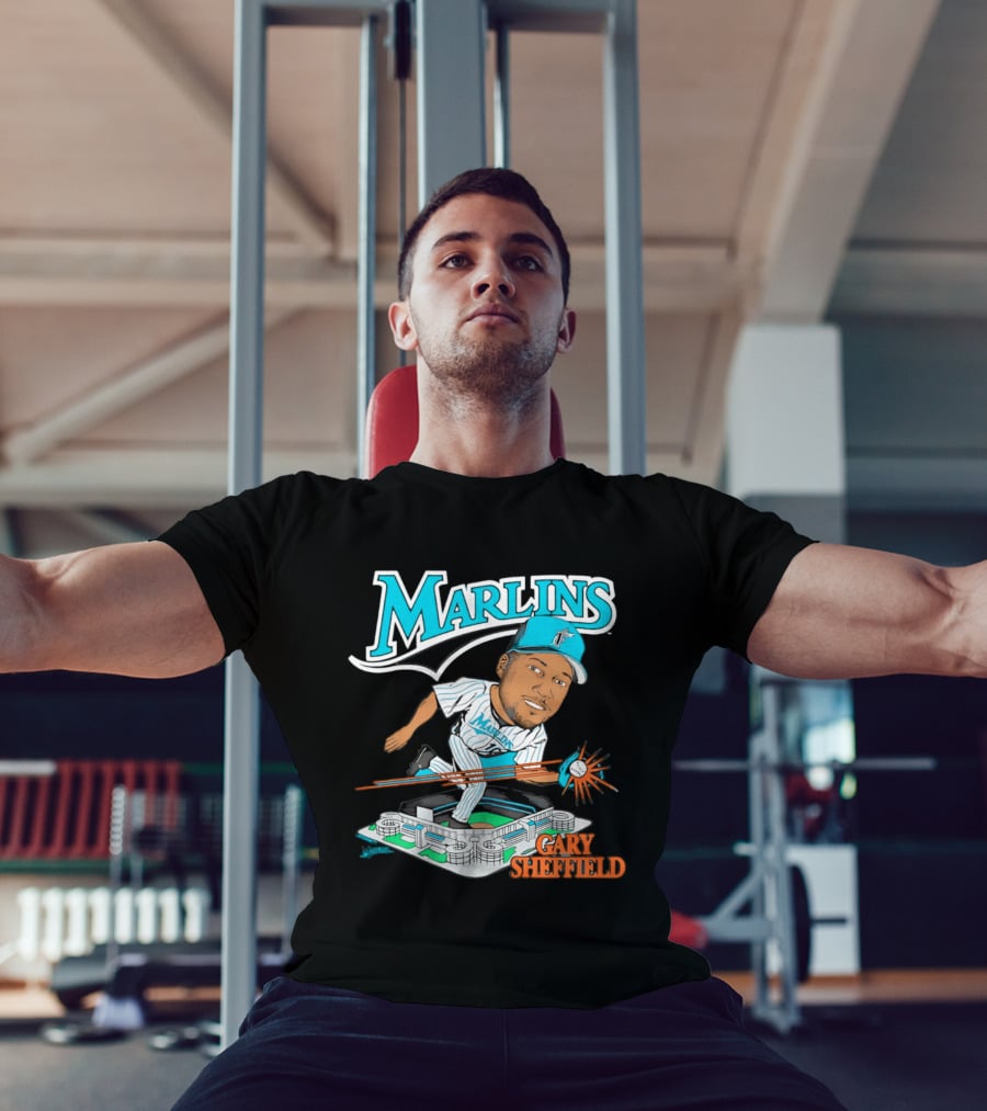 Florida Marlins Gary Sheffield Caricature Baseball MLB Player T-Shirt