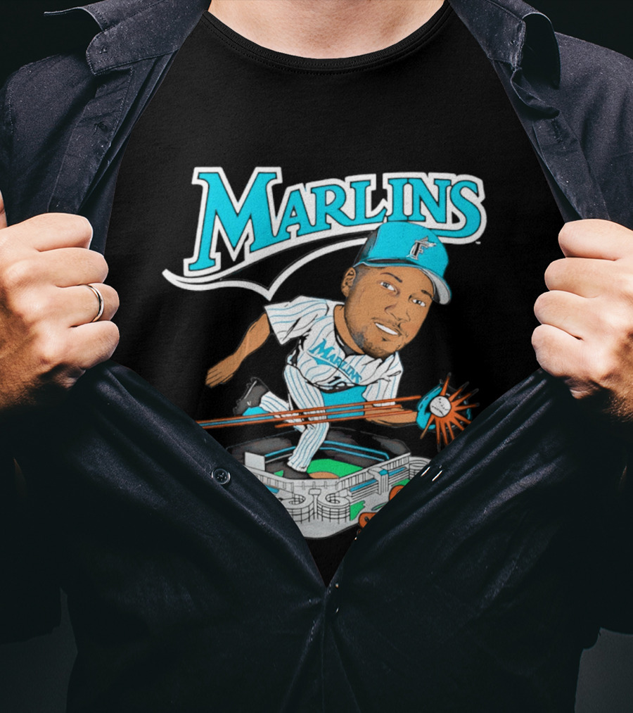 Florida Marlins Gary Sheffield Caricature Baseball MLB Player T-Shirt
