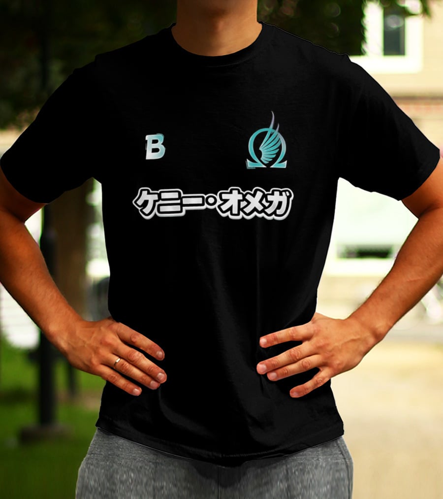 Kenny Omega B Winged Omega Blue Kanji T-Shirt
