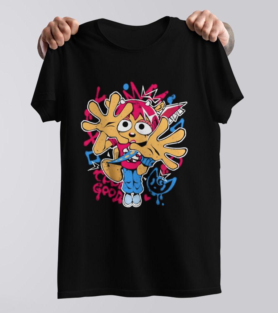 Lammy Metal Girly Vibrant Cartoon Character With Playful Expression And Colorful Burst T-Shirt