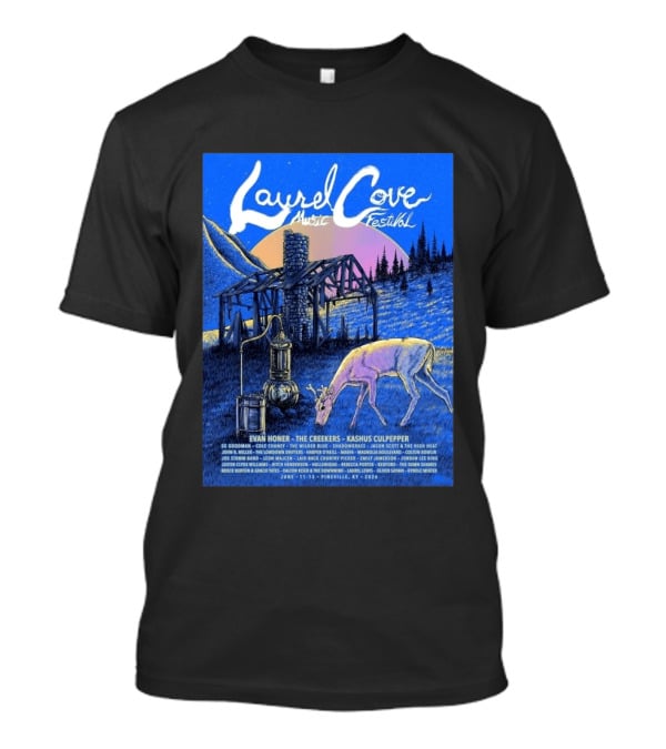 Laurel Cove Music Festival Pineville KY June 11 13 2026 Evan Honer The Creekers Kashus Culpepper T-Shirt