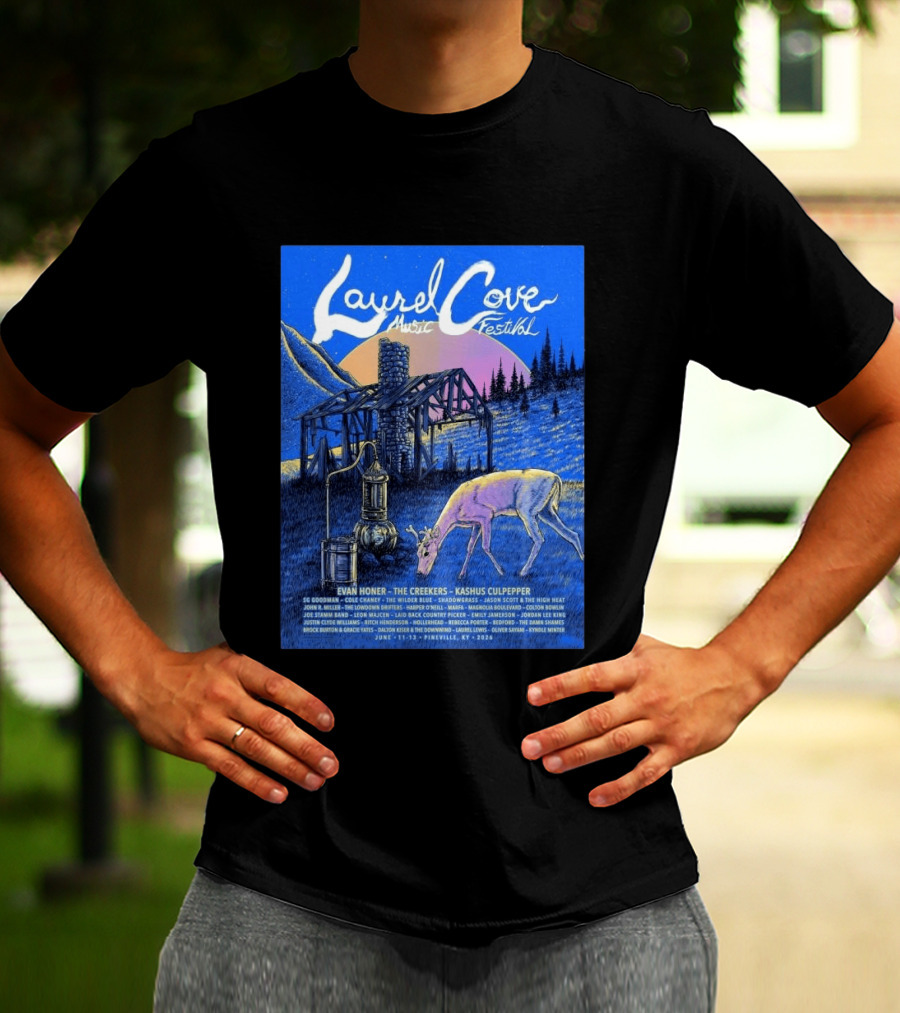 Laurel Cove Music Festival Pineville KY June 11 13 2026 Evan Honer The Creekers Kashus Culpepper T-Shirt