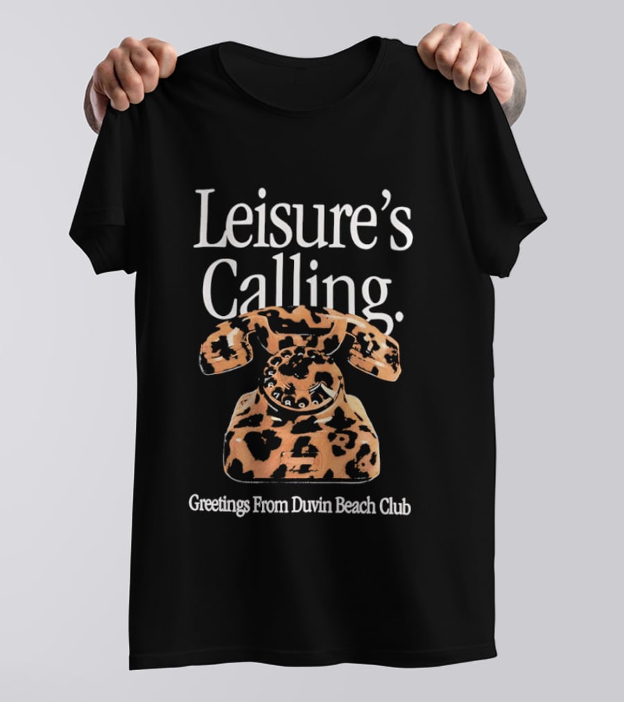 Greetings From Duvin Beach Club Leisure's Calling Retro Telephone T-Shirt