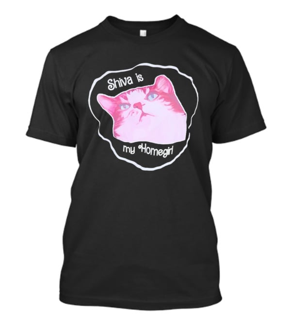 Shiva Is My Homegirl Pink Cat Face T-Shirt
