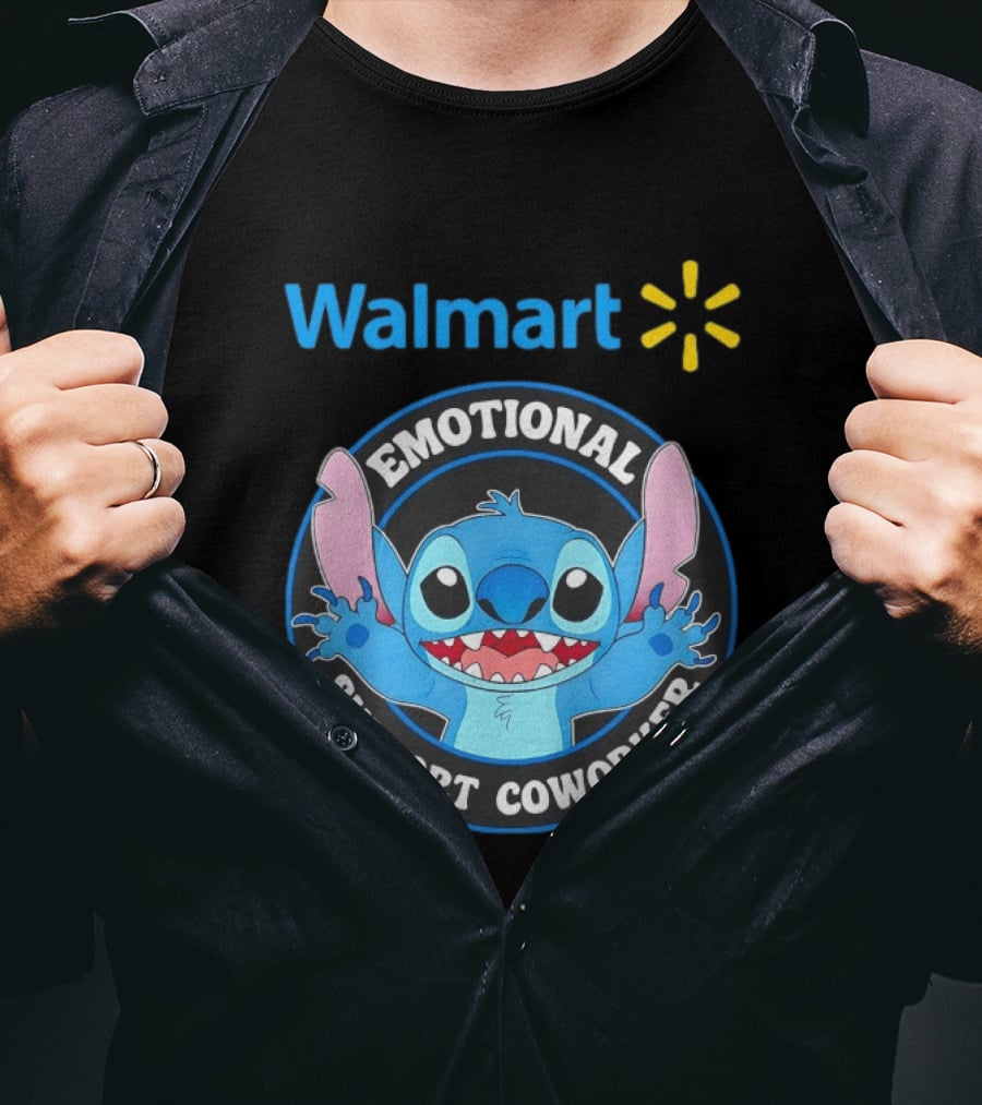 Walmart Stitch Emotional Support Coworker T-Shirt