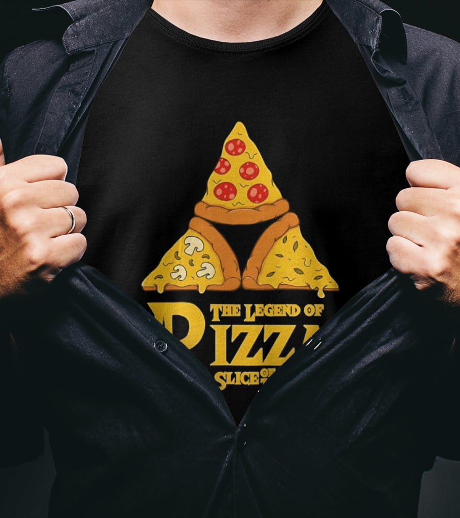 The Legend Of Pizza Slice Of The Wind Funny Gaming Parody Pizza Slices Adventure Mocking Iconic Gaming T-Shirt